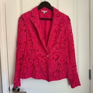 Nanette by Nanette Lepore Vibrant Pink Lace Blazer. Used. Medium.